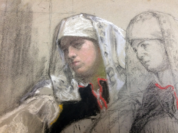 Lee más sobre el artículo Los bocetos de Félix Lafuente para el mural del salón azul del Casino oscense