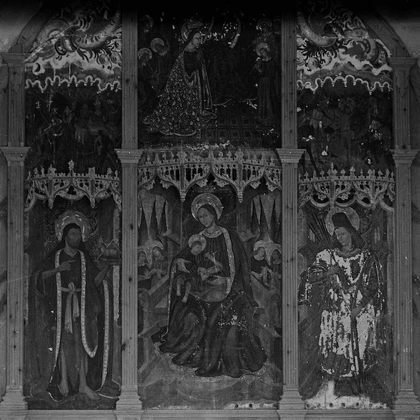 Lee más sobre el artículo El retablo gótico de Nuestra Señora de los Ángeles, San Juan Bautista y San Sebastián de Pompién (Huesca):