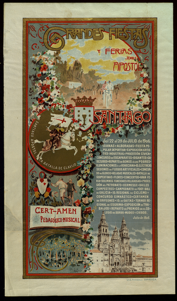 Lee más sobre el artículo El cartel de las fiestas de Santiago de Compostela de 1906.